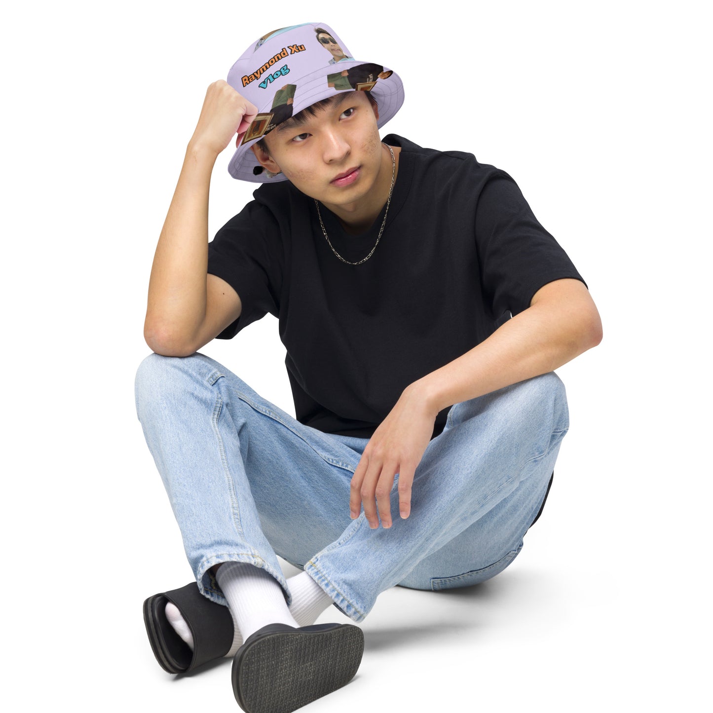Reversible bucket hat wit my face