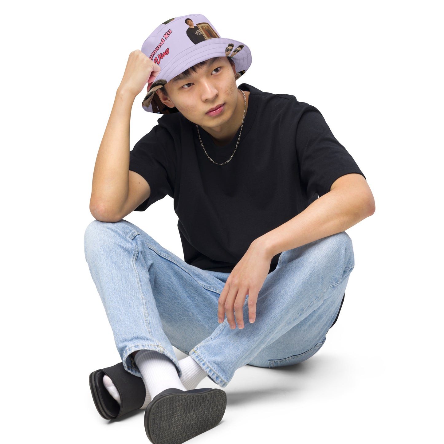 Reversible bucket hat wit my face