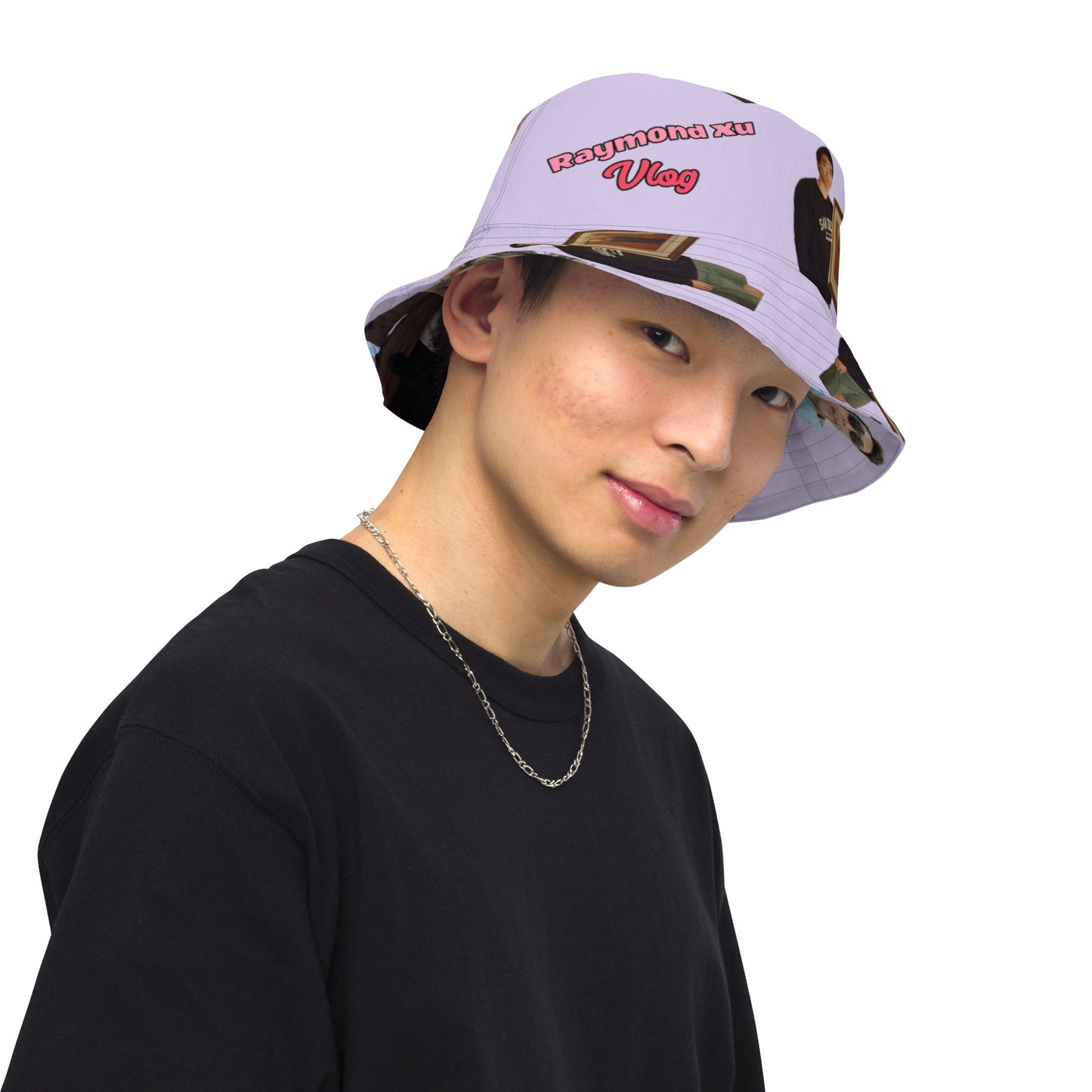 Reversible bucket hat wit my face